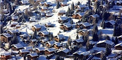 Verbier chalets on the hill